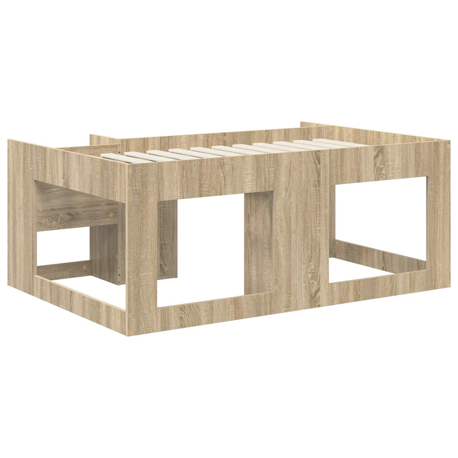 Jeugd bedframe met opbergruimte Sonoma Eiken 80 x 160 cm