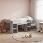 Jeugd bedframe 80x160 cm betongrijs met opbergruimte