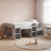 Jeugd bedframe 80x160 cm betongrijs met opbergruimte