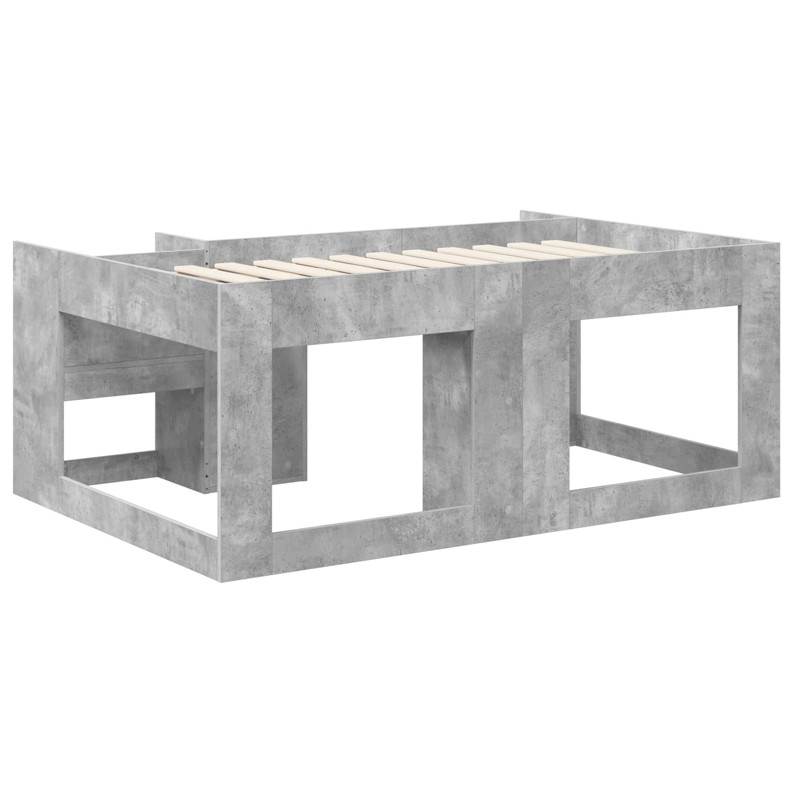 Jeugd bedframe met opbergruimte Betongrijs 80 x 160 cm