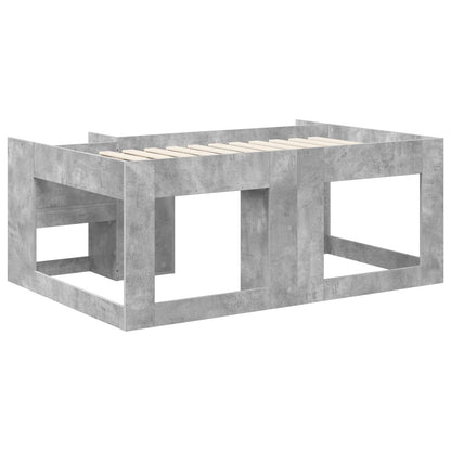 Jeugd bedframe met opbergruimte Betongrijs 80 x 160 cm