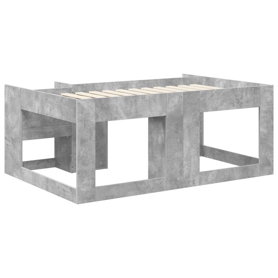 Jeugd bedframe met opbergruimte Betongrijs 80 x 160 cm