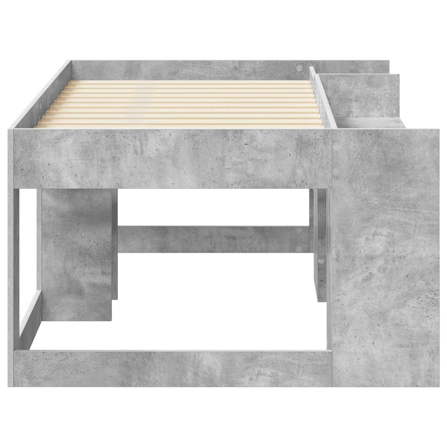 Jeugd bedframe met opbergruimte Betongrijs 80 x 160 cm