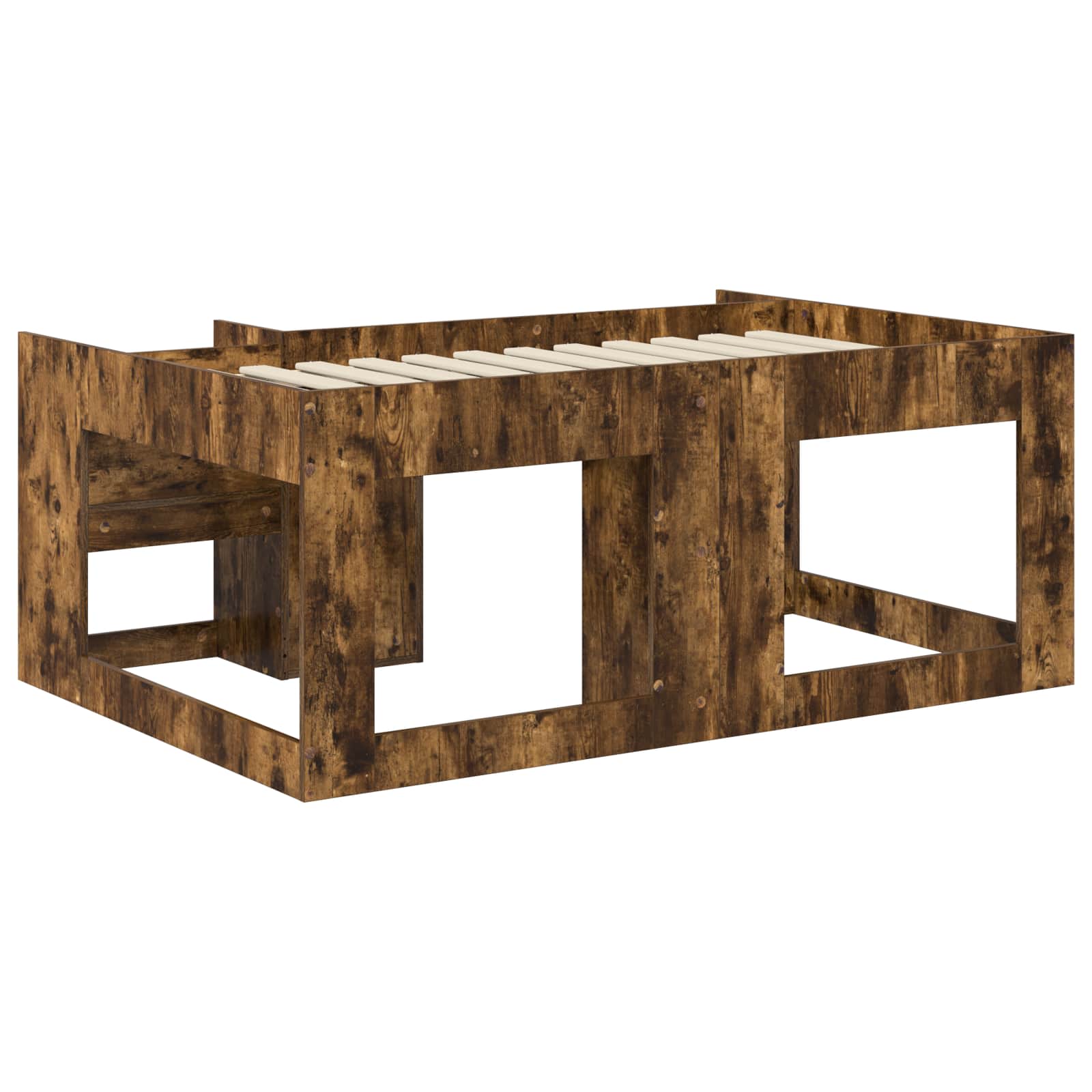 Jeugd bedframe met opbergruimte Gerookt eiken 80 x 160 cm