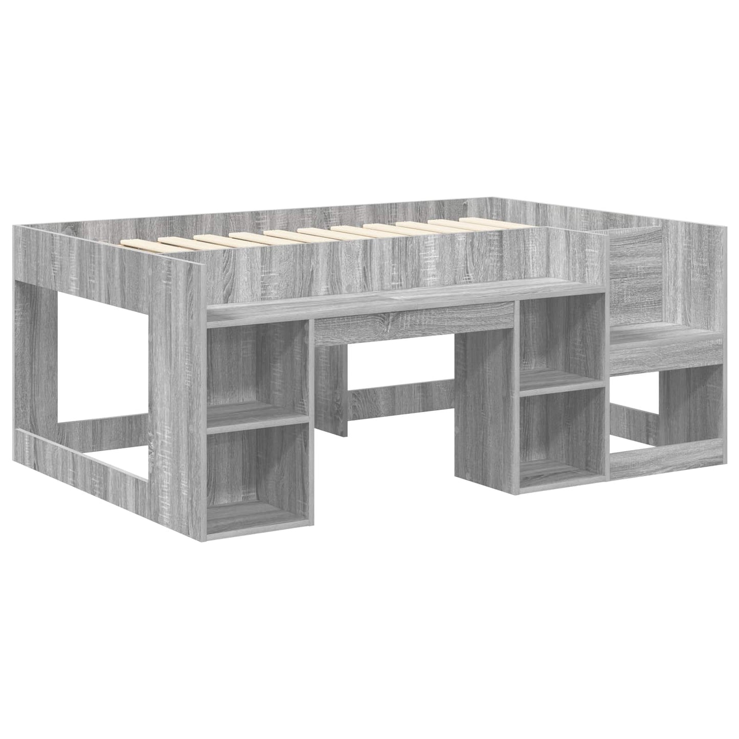 Jeugd bedframe met opbergruimte Grijs Sonoma 80 x 160 cm