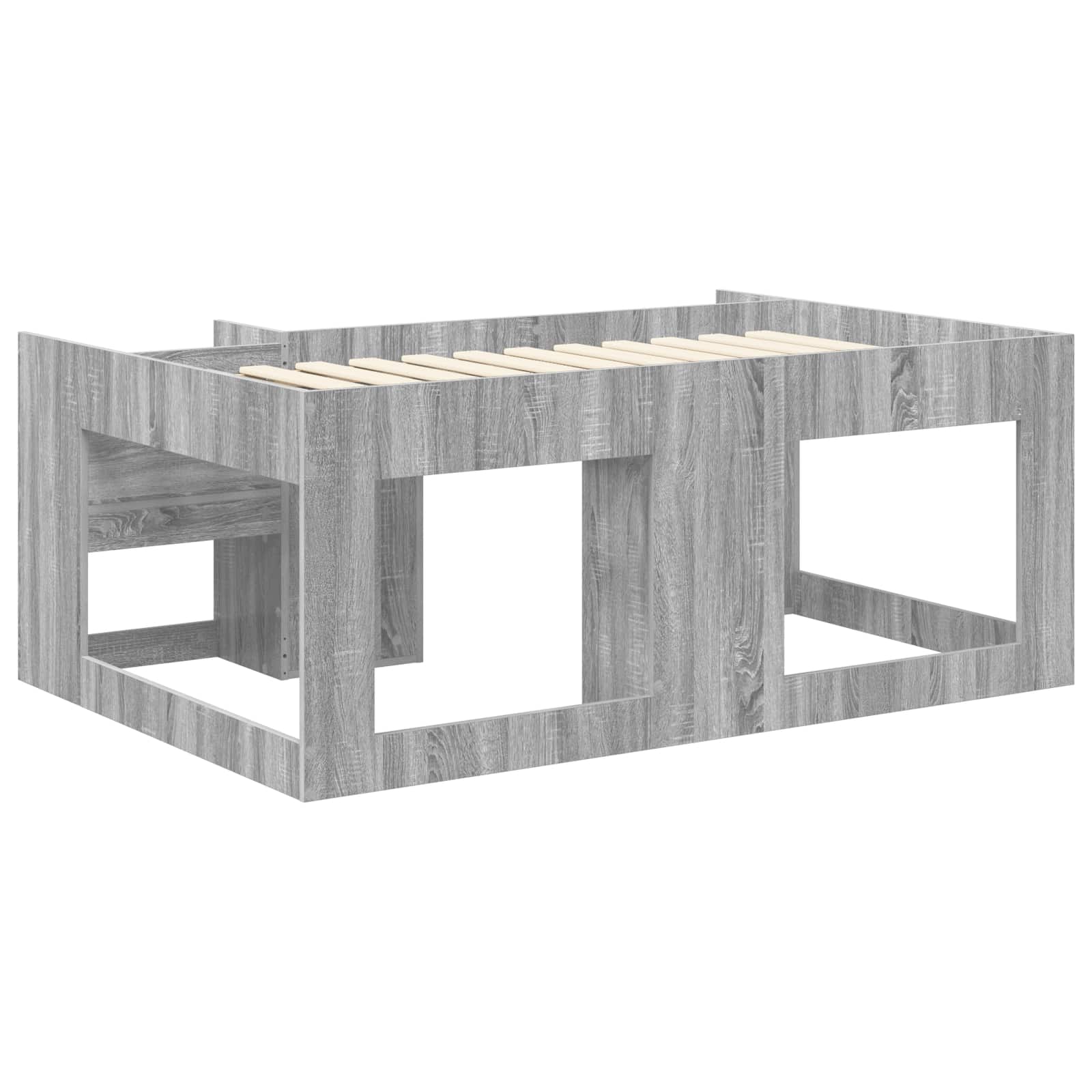 Jeugd bedframe met opbergruimte Grijs Sonoma 80 x 160 cm
