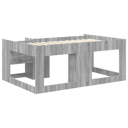 Jeugd bedframe met opbergruimte Grijs Sonoma 80 x 160 cm