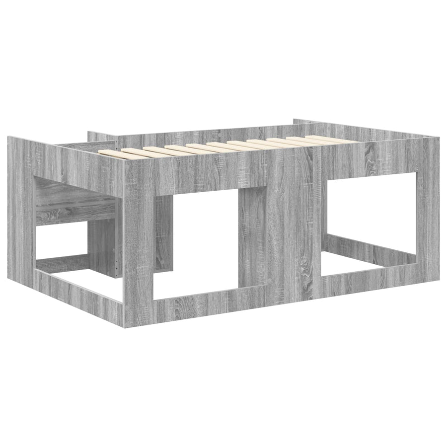 Jeugd bedframe met opbergruimte Grijs Sonoma 80 x 160 cm
