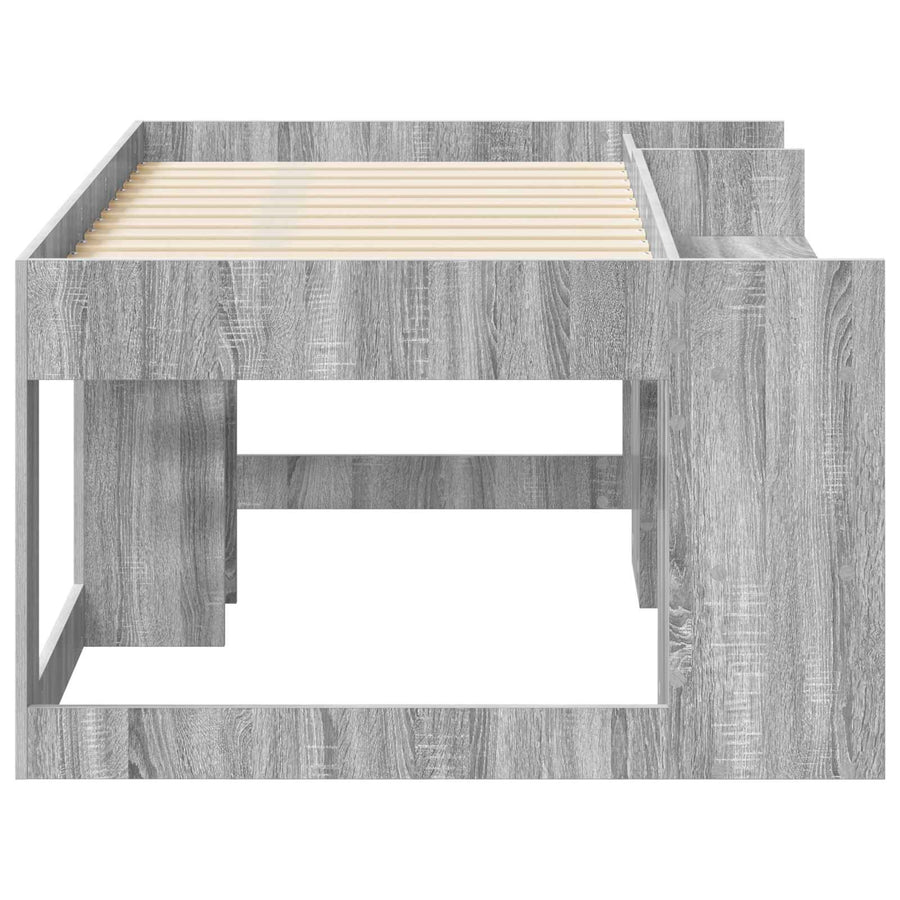Jeugd bedframe met opbergruimte Grijs Sonoma 80 x 160 cm