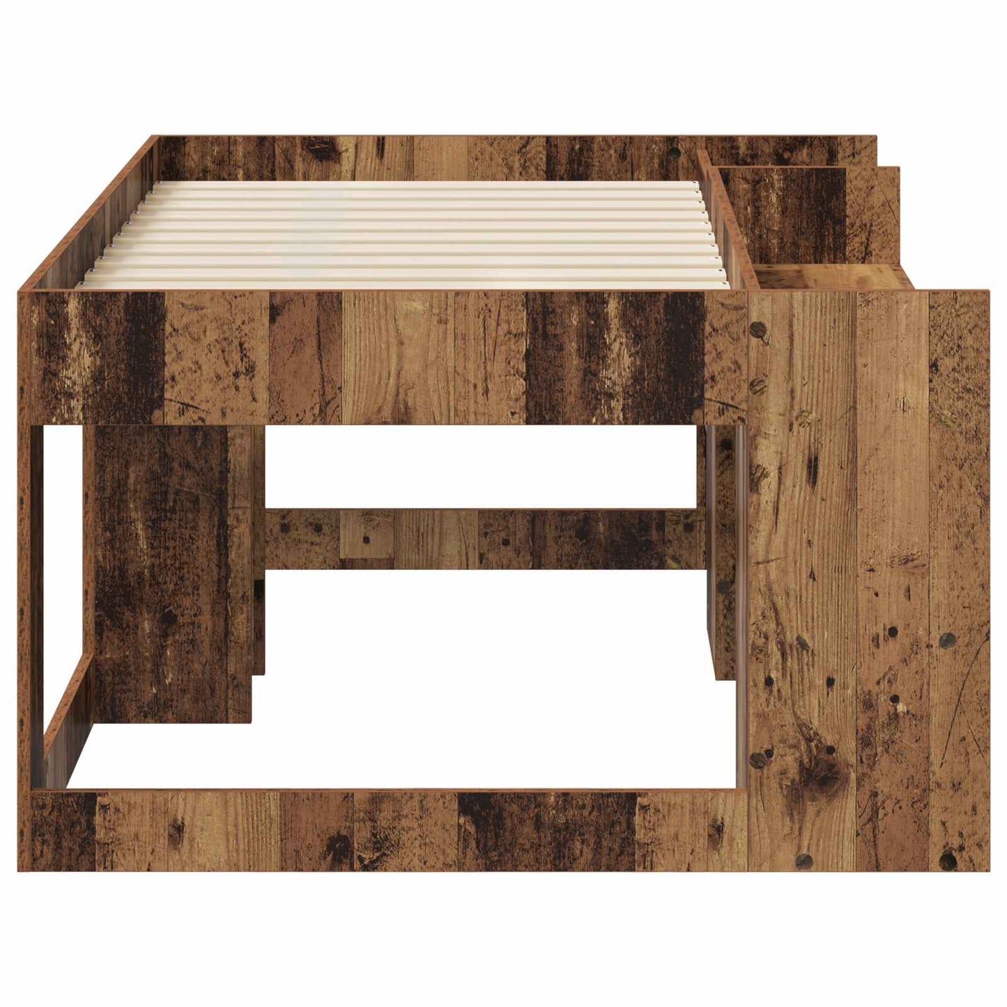 Jeugd bedframe met opbergruimte Oud hout 80 x 160 cm