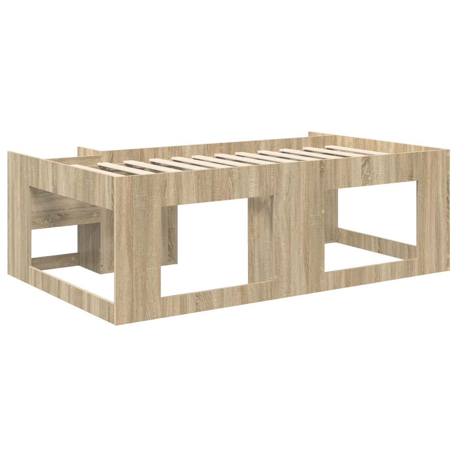 Jeugd bedframe met opbergruimte Sonoma Eiken 90 x 190 cm