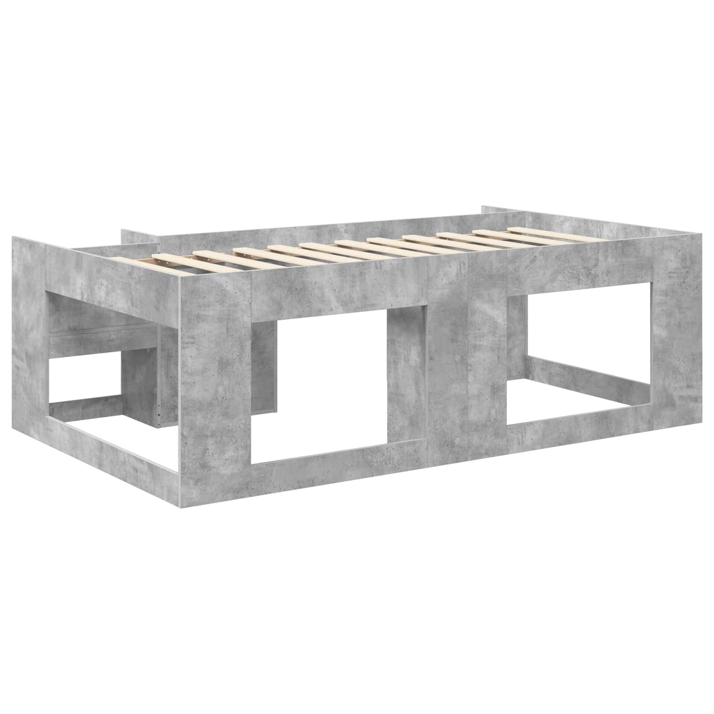 Jeugd bedframe met opbergruimte Betongrijs 90 x 190 cm