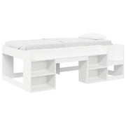 Jeugd bedframe 75x190 cm wit bewerkt hout met opbergruimte