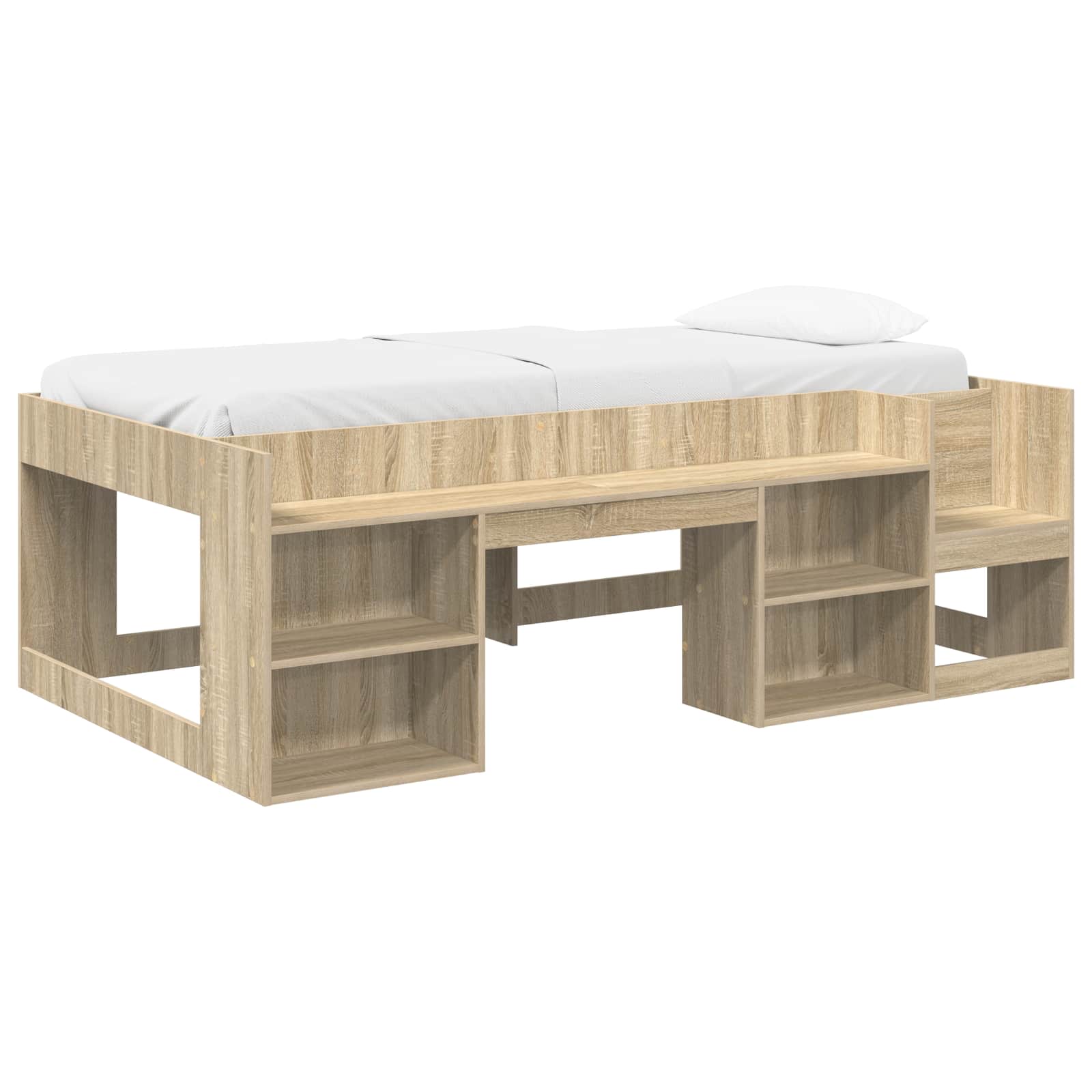 Jeugd bedframe met opbergruimte Sonoma Eiken 75 x 190 cm
