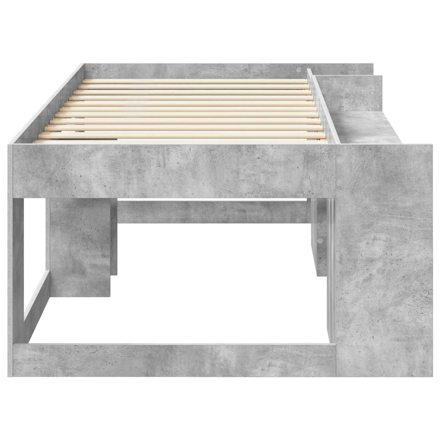 Jeugd bedframe met opbergruimte Betongrijs 75 x 190 cm