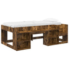 Youth bed frame with storage Smoked oak 75 x 190 cm