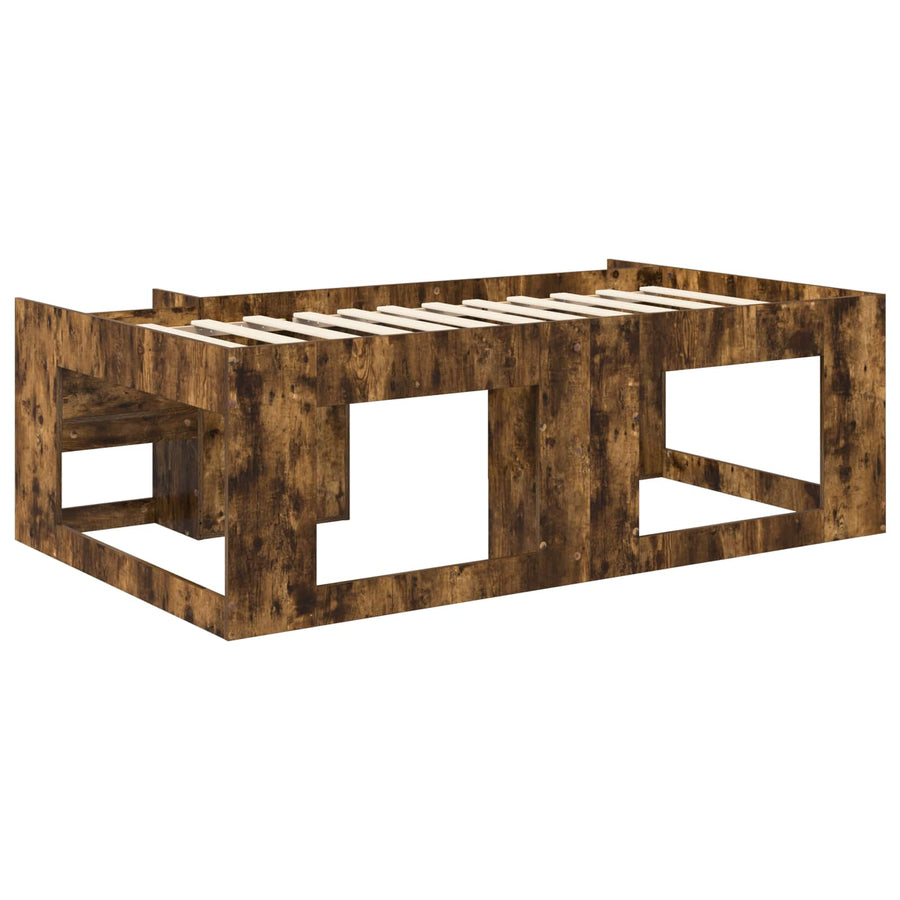 Jeugd bedframe met opbergruimte Gerookt eiken 75 x 190 cm