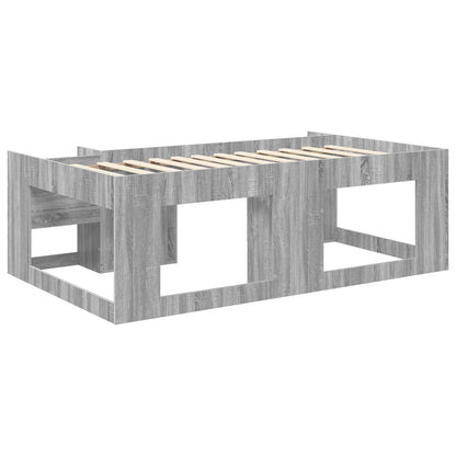 Jeugd bedframe met opbergruimte Grijs Sonoma 75 x 190 cm