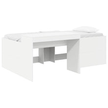 Hoge Bed Frame met Bureau voor Kinderen Wit 80 x 200 cm