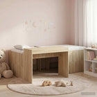 Kinderbed met bureau 203x123,5x61 cm bewerkt hout Sonoma eiken