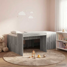 Hoge Bed Frame met Bureau voor Kinderen Grijs Sonoma