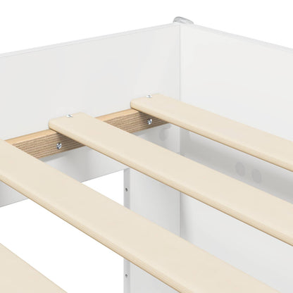 Hoge Bed Frame met Bureau voor Kinderen Wit 90 x 200 cm