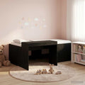 Hoge Bed Frame met Bureau voor Kinderen Zwart 90 x 200 cm