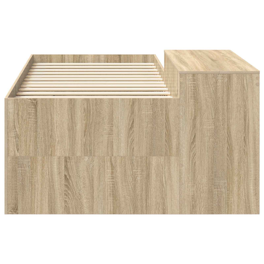 Hoge Bed Frame met Bureau voor Kinderen Sonoma Eiken