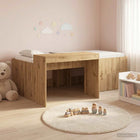 Kinderbed met bureau 203x133,5x61 cm bewerkt hout eiken