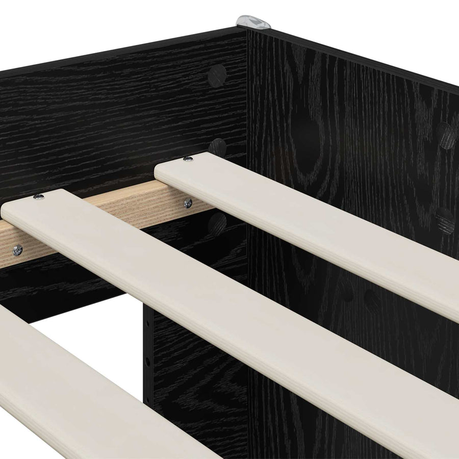 Hoge Bed Frame met Bureau voor Kinderen Zwart 98.5 x 200 cm