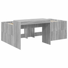 Hoge Bed Frame met Bureau voor Kinderen Grijs Sonoma