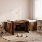 Kinderbed met bureau 203x142x61 cm oud hout