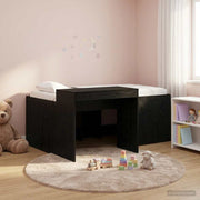Kinderbed frame met bureau 163x123,5x75 cm zwart