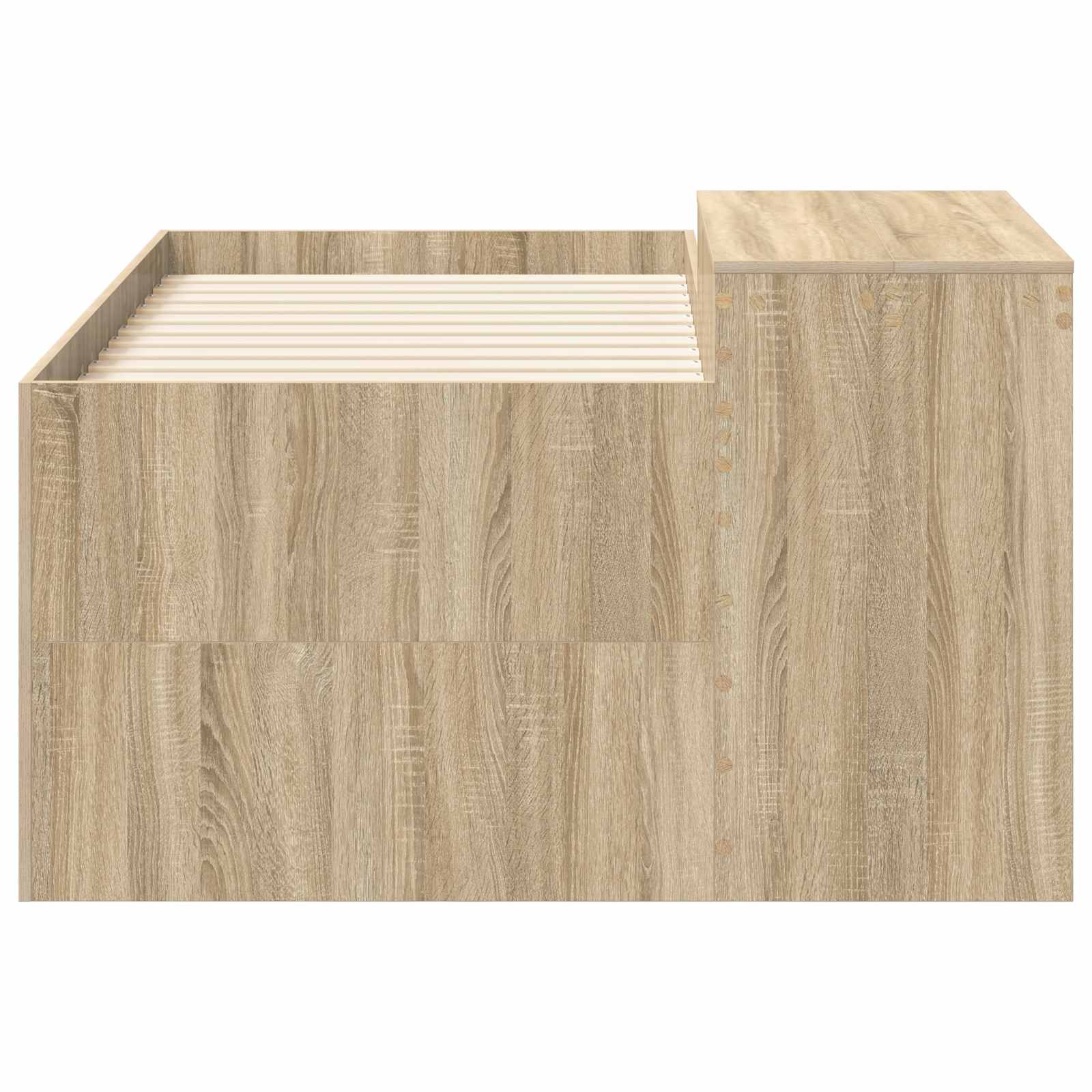 Hoge Bed Frame met Bureau voor Kinderen Sonoma Eiken
