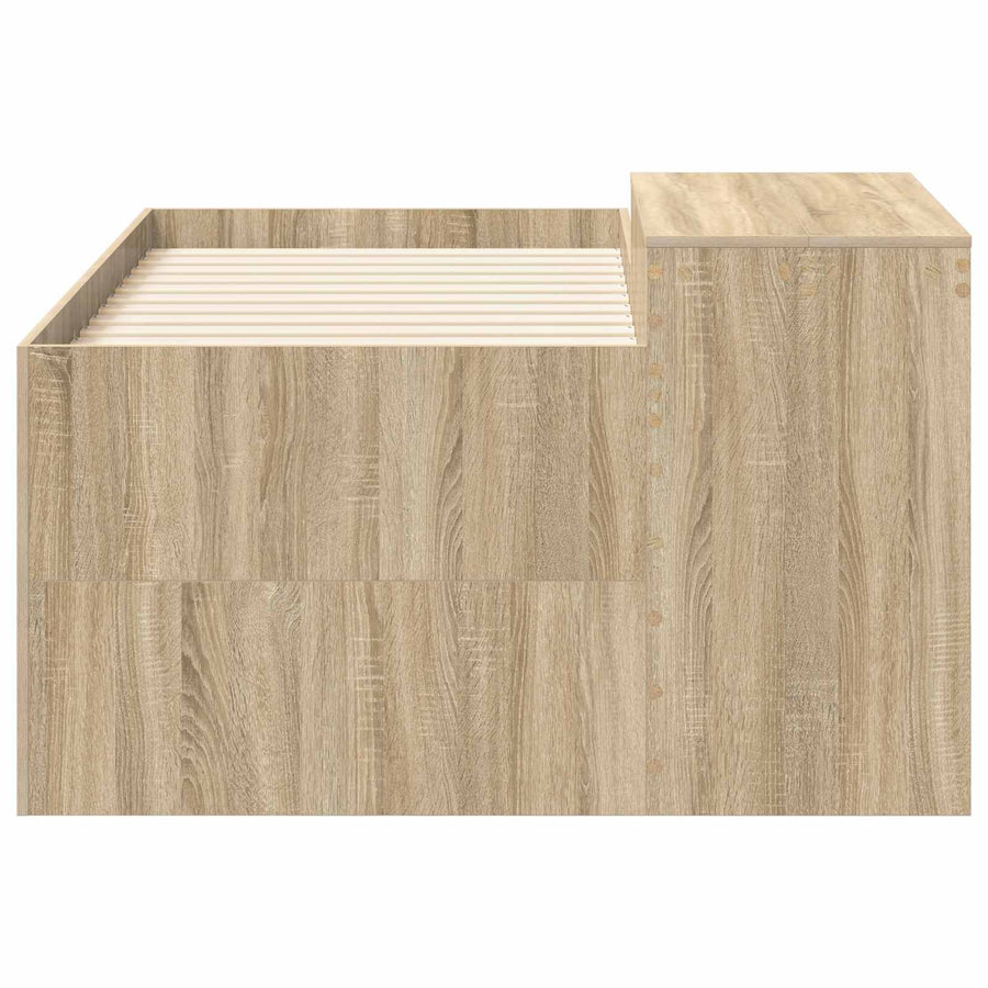 Hoge Bed Frame met Bureau voor Kinderen Sonoma Eiken