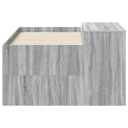 Hoge Bed Frame met Bureau voor Kinderen Grijs Sonoma