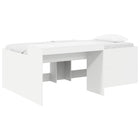 Kinderbed frame met bureau 133x193x75 cm wit bewerkt hout