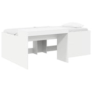 Kinderbed frame met bureau 133x193x75 cm wit bewerkt hout