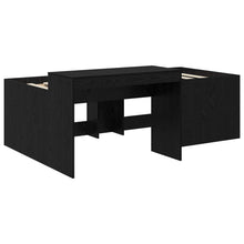 Hoge Bed Frame met Bureau voor Kinderen Zwart Bewerkt hout