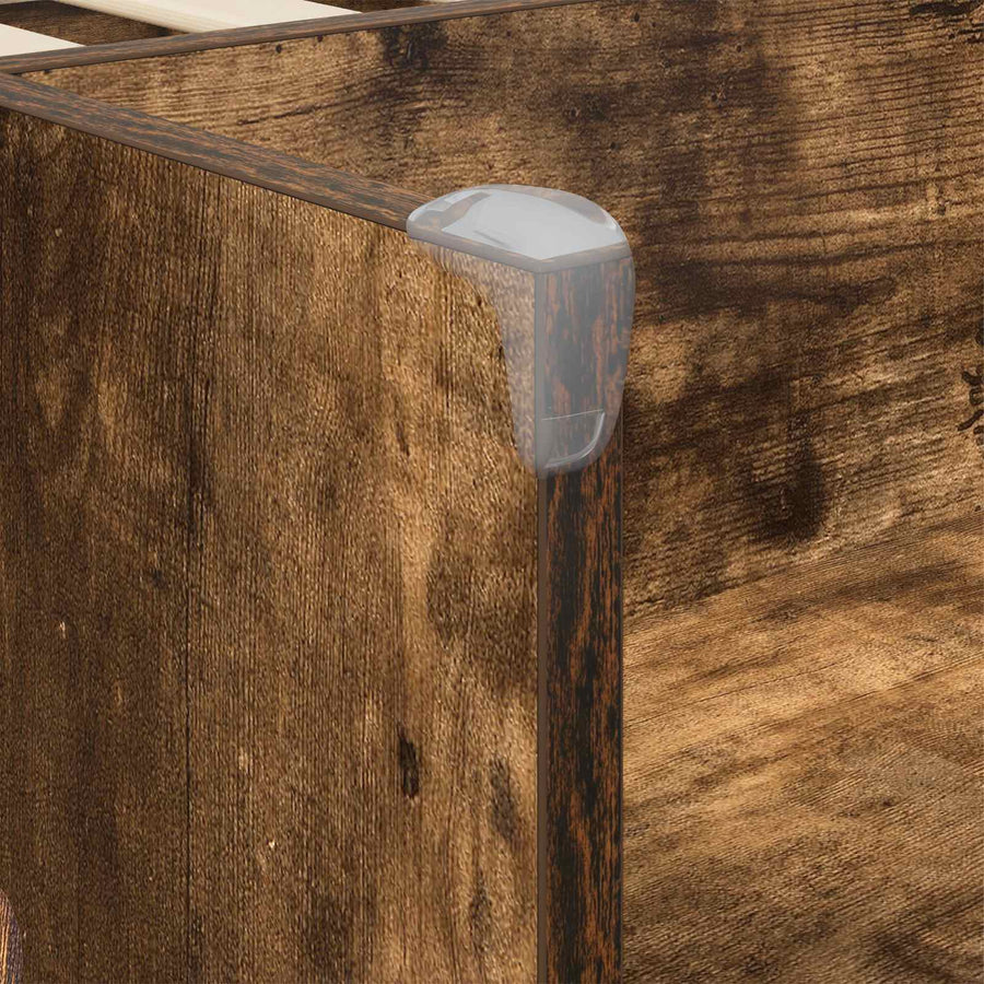 Hoge Bed Frame met Bureau voor Kinderen Oud hout Bewerkt hout