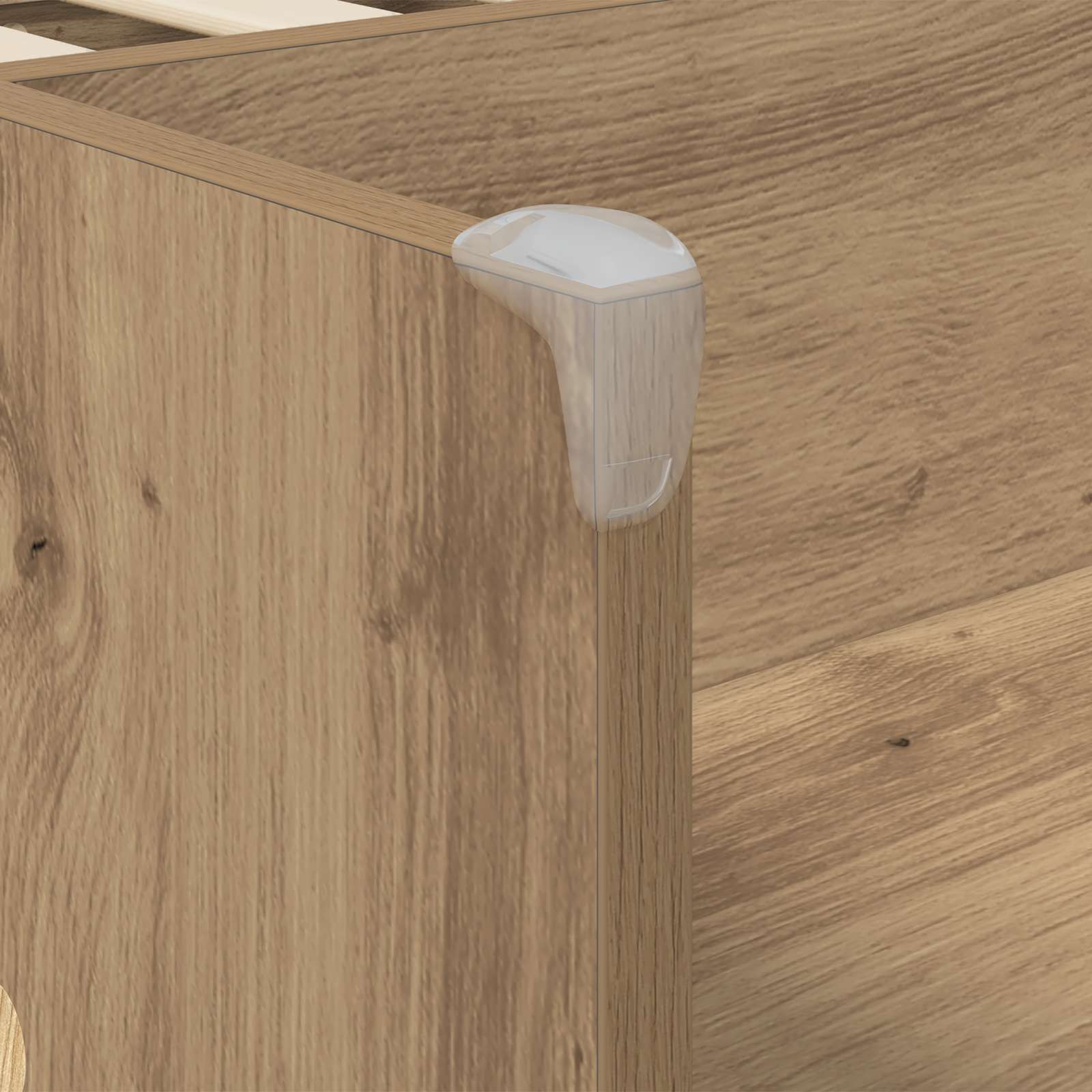 Hoge Bed Frame met Bureau voor Kinderen Artisanaal eiken