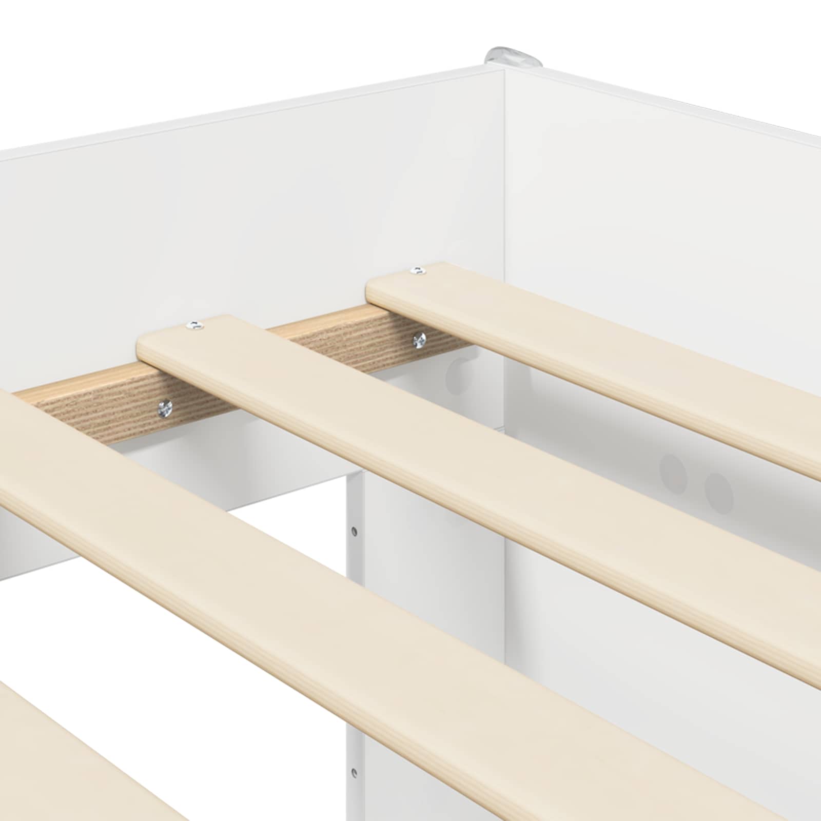 Hoge Bed Frame met Bureau voor Kinderen Wit 75 x 190 cm