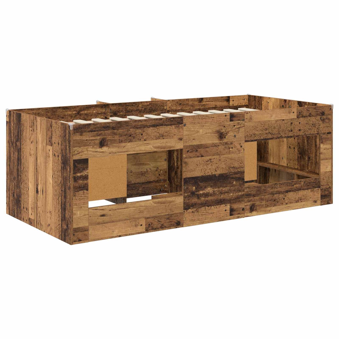 Loft Bed Frame met Kast met opslag 3 st Oud hout Bewerkt hout