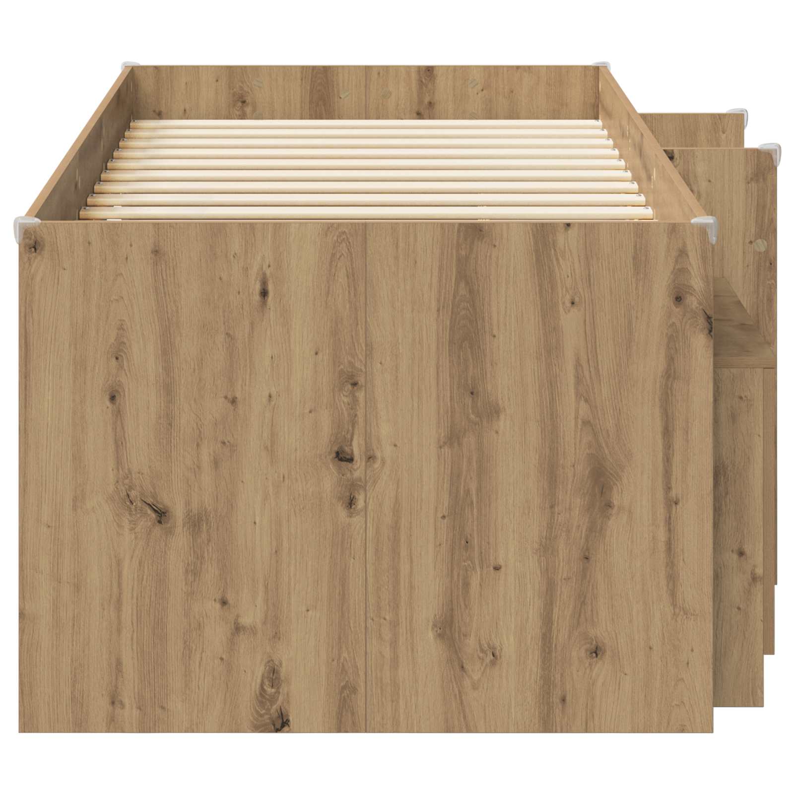 Loft Bed Frame met Kast 3 st Artisanaal eiken Bewerkt hout