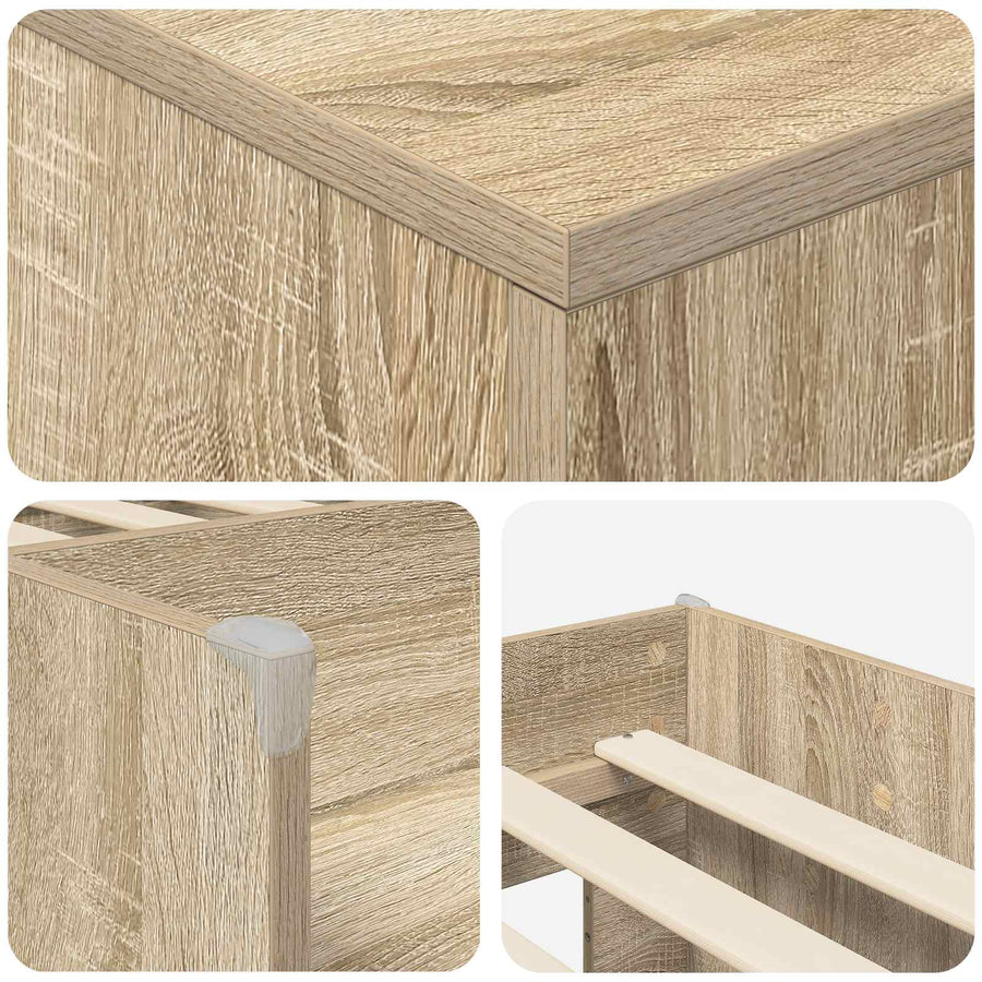 Loftbed frame met kast 3 st Sonoma Eiken Bewerkt hout