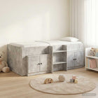 Hoogslaper met kast betongrijs bewerkt hout 203x119,5x68,5 cm