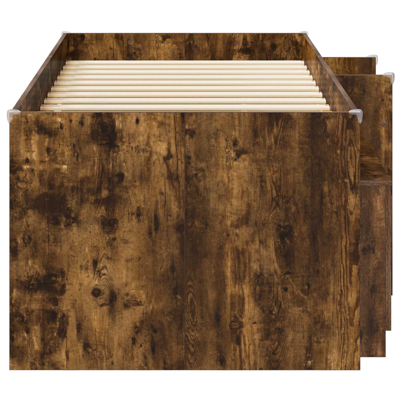 Loftbed frame met kast 3 st Gerookt eiken Bewerkt hout
