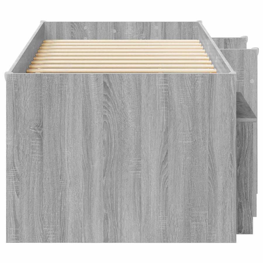 Loftbed frame met kast 3 st Grijs Sonoma Bewerkt hout