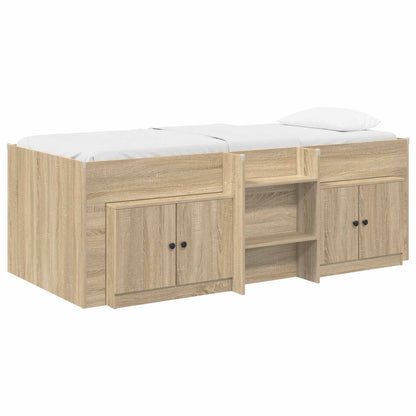 Loft Bed Frame met Kast 3 st Sonoma Eiken Bewerkt hout