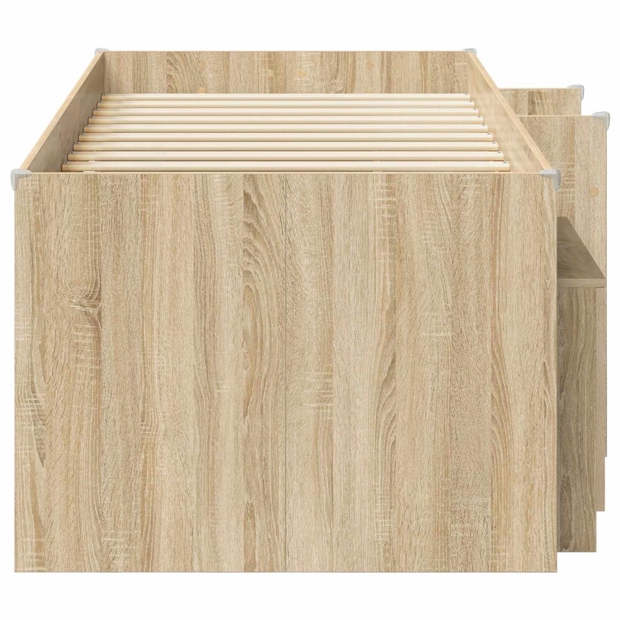 Loft Bed Frame met Kast 3 st Sonoma Eiken Bewerkt hout